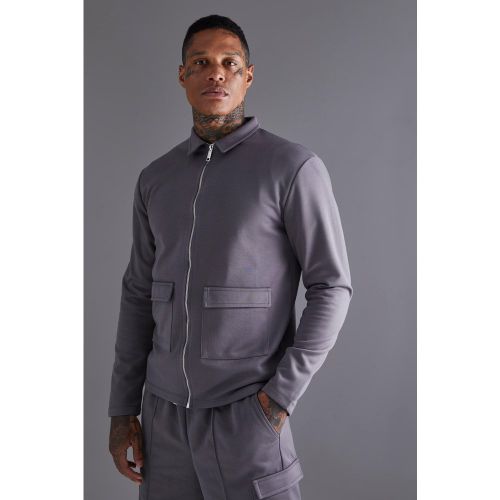 Ensemble slim avec veste Harrington et short cargo homme - S - Boohooman - Modalova