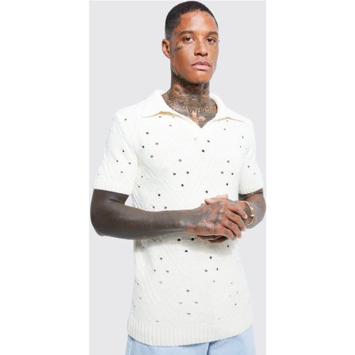 Polo texturé à manches courtes - M - Boohooman - Modalova