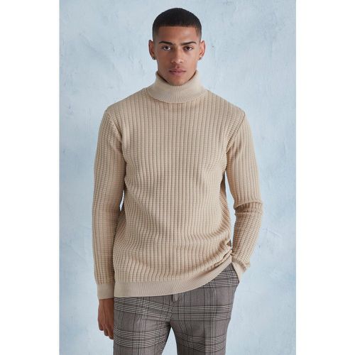 Pull texturé à col roulé - XS - Boohooman - Modalova