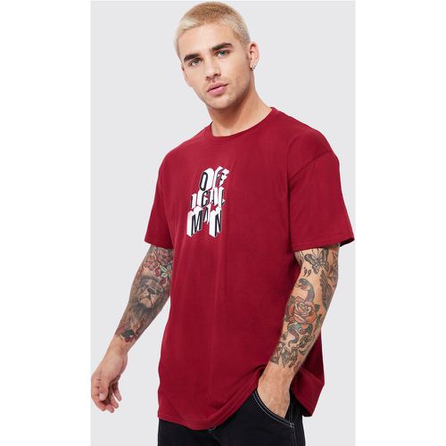 T-shirt oversize imprimé - Official MAN - M - Boohooman - Modalova