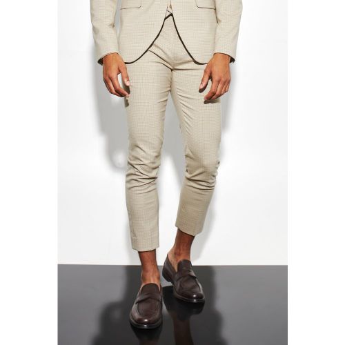 Pantalon de costume court à carreaux - 30R - Boohooman - Modalova