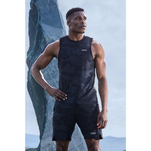 Débardeur de sport performance imprimé camouflage - MAN Active - S - Boohooman - Modalova