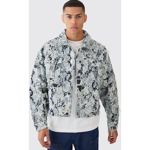 Lil Tjay Veste ample déchirée à motif tapisserie - L - Boohooman - Modalova