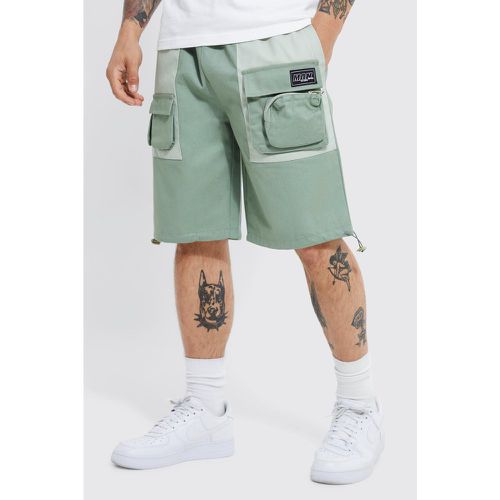 Short cargo color block à taille élastique - Boohooman - Modalova