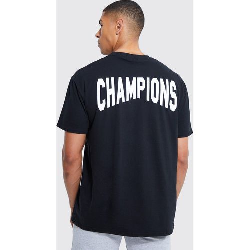 T-shirt oversize à slogan Champions - Boohooman - Modalova