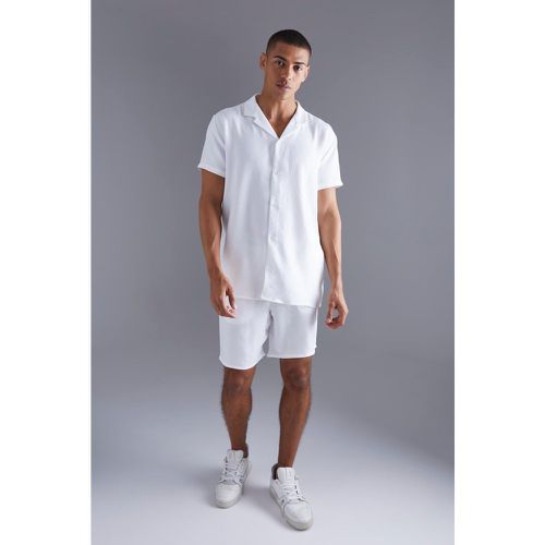 Ensemble oversize en lin avec chemise et short - S - Boohooman - Modalova