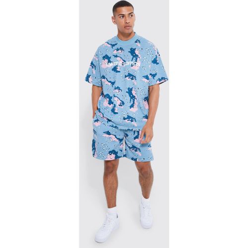 Ensemble oversize imprimé camouflage homme - M - Boohooman - Modalova