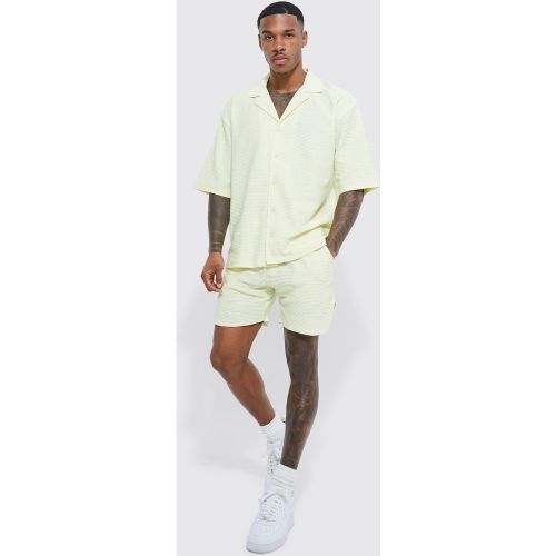 Ensemble en jersey avec chemise et short - S - Boohooman - Modalova