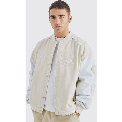 Bomber oversize universitaire homme - S - Boohooman - Modalova