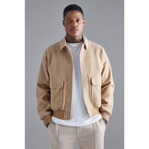 Bomber oversize à col feutré homme - M - Boohooman - Modalova