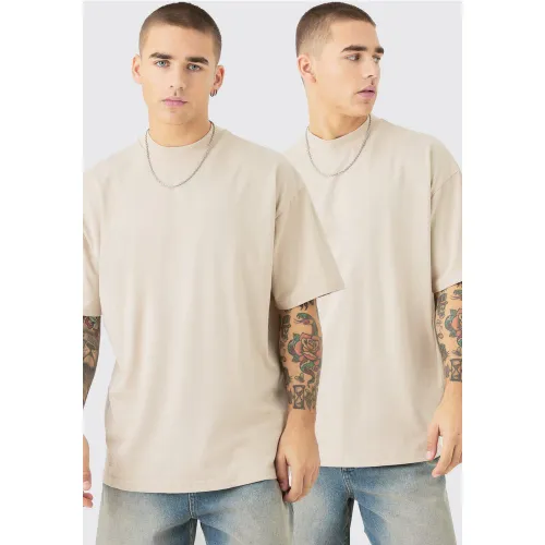 Lot de 2 t-shirts oversize épais - L - Boohooman - Modalova