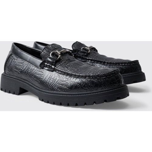 Mocassins croco à semelle crantée - 42 - Boohooman - Modalova