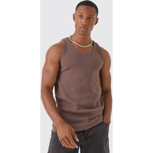 Débardeur cintré en tissu gaufré - M - Boohooman - Modalova