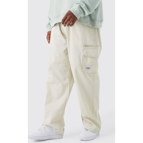 Grande taille - Pantalon cargo zippé - Boohooman - Modalova