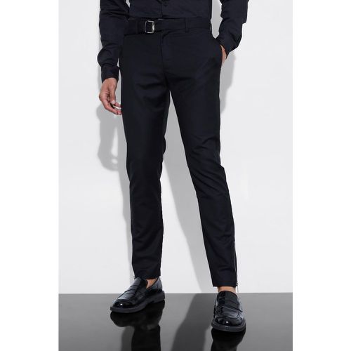 Pantalon de costume skinny à ceinture - Boohooman - Modalova