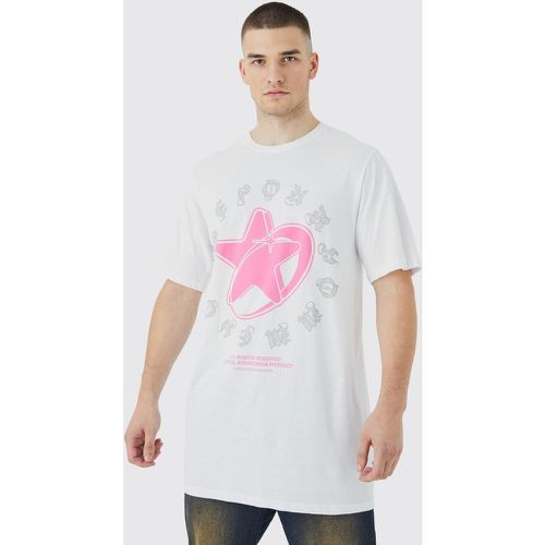 Tall - T-shirt oversize imprimé étoile Y2K - Boohooman - Modalova