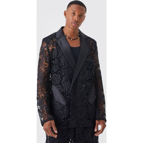 Blazer croisé large en dentelle - 36 - Boohooman - Modalova