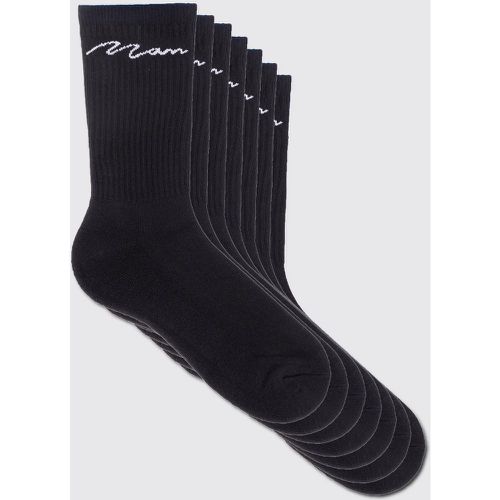 Lot de 7 paires de chaussettes à logo - MAN - Boohooman - Modalova