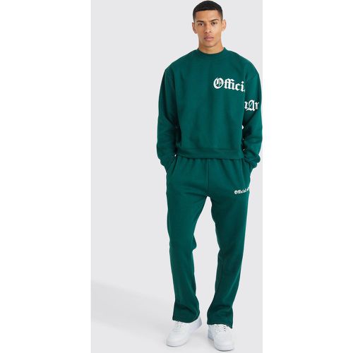 Survêtement oversize à slogan - L - Boohooman - Modalova