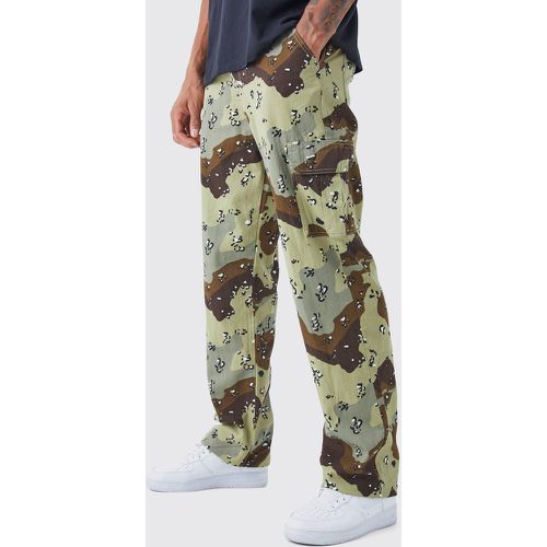 Tall - Pantalon cargo ample à imprimé camouflage - 34 - Boohooman - Modalova