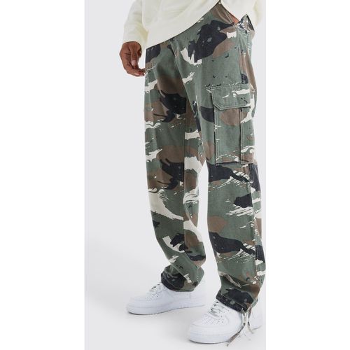 Pantalon cargo ample imprimé camouflage - 36 - Boohooman - Modalova