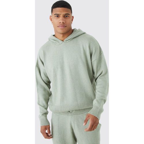 Sweat à capuche ample en maille brossée - S - Boohooman - Modalova