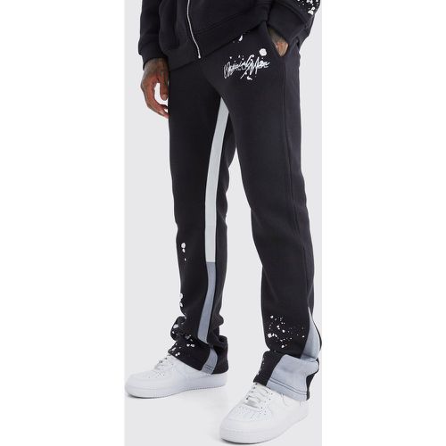 Jogging flare slim à empiècement contrastant - S - Boohooman - Modalova