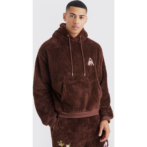 Sweat à capuche oversize à broderie - MAN homme - S - Boohooman - Modalova