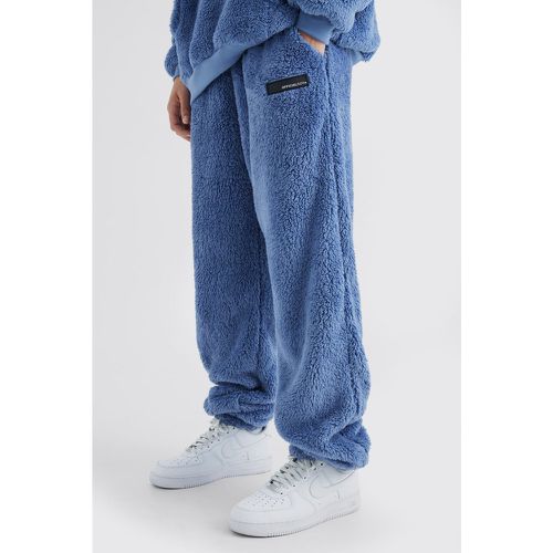 Jogging oversize en polaire à écusson - MAN - L - Boohooman - Modalova