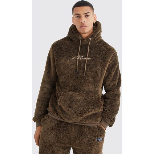 Sweat à capuche en polaire à logo - MAN homme - S - Boohooman - Modalova