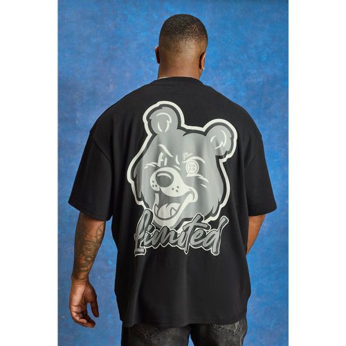 Grande taille - T-shirt oversize épais à imprimé ours - Boohooman - Modalova