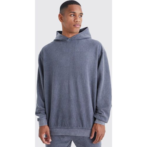 Sweat à capuche oversize délavé en velours côtelé homme - S - Boohooman - Modalova