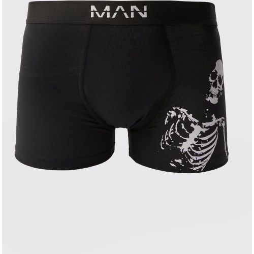 Boxer à imprimé squelette - Halloween - M - Boohooman - Modalova