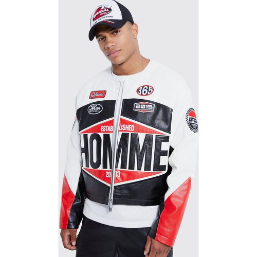 Veste motard en simili - Boohooman - Modalova