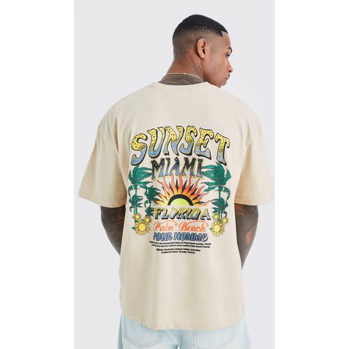 T-shirt oversize imprimé Miami - S - Boohooman - Modalova