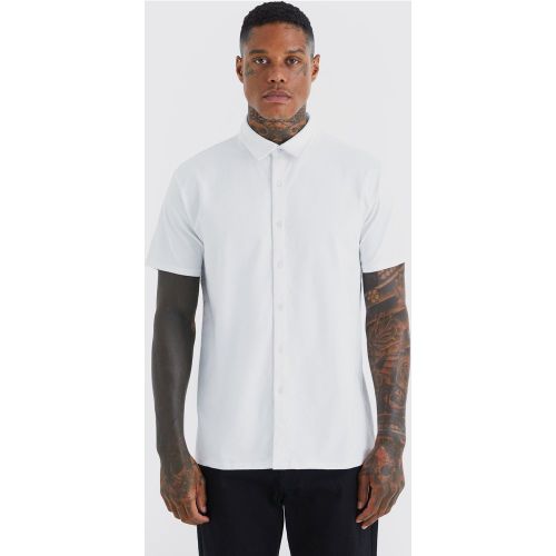 Chemise droite en jersey à manches courtes - S - Boohooman - Modalova