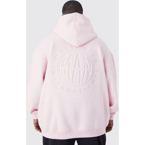 Grande taille - Sweat à capuche oversize imprimé Worldwide homme - XXXL - Boohooman - Modalova