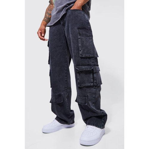 Jean cargo ample délavé homme - 28 - Boohooman - Modalova