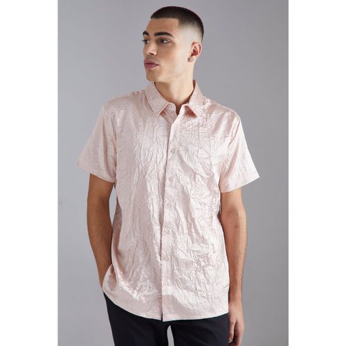 Chemise satinée à manches courtes - S - Boohooman - Modalova