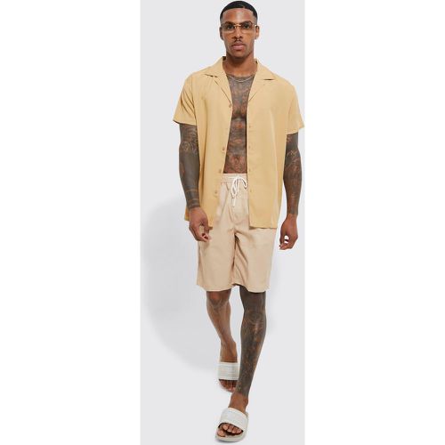 Ensemble avec chemise à manches courtes et short de bain - S - Boohooman - Modalova