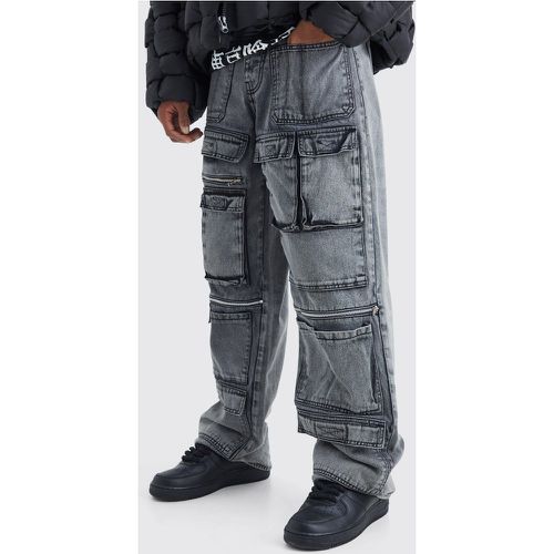 Jean cargo baggy à poches multiples homme - 30R - Boohooman - Modalova