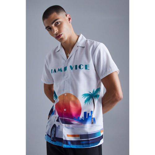 Chemise à manches courtes et slogan Miami Vice - Boohooman - Modalova