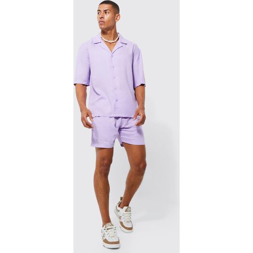 Ensemble avec chemise à manches courtes et short - L - Boohooman - Modalova