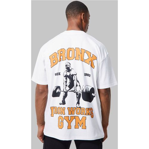 T-shirt de sport oversize épais à slogan Bronx - MAN Active - Boohooman - Modalova