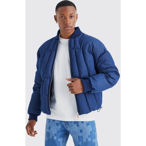Doudoune ample en jean - L - Boohooman - Modalova