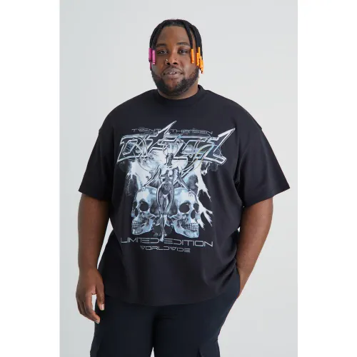 Grande taille - T-shirt oversize imprimé crâne - XXXXL - Boohooman - Modalova