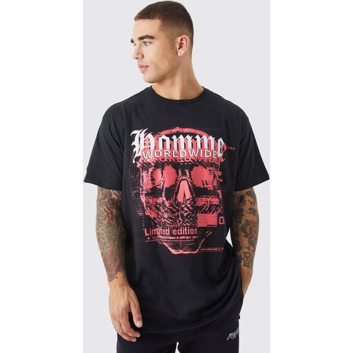 T-shirt oversize à imprimé crâne - Boohooman - Modalova