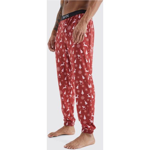 Pantalon confort à imprimé Noël - Boohooman - Modalova