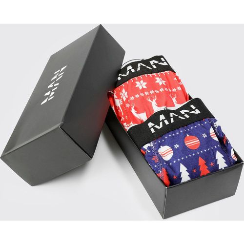 Grande taille - Lot de 2 boxers de Noël à motif jacquard - XXL - Boohooman - Modalova