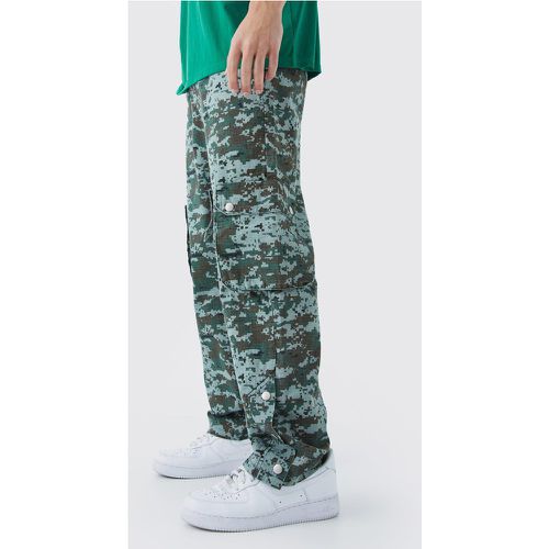 Pantalon droit à imprimé camouflage - Boohooman - Modalova